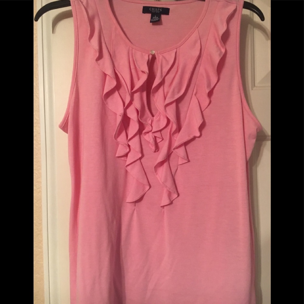 Short sleeve shirt - pink with ruffle front